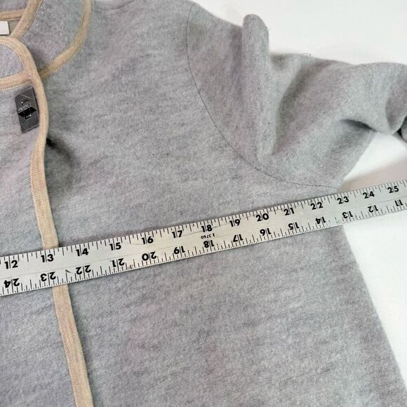 Calvin Klein Cardigan Jacket Womens Large Wool Top Button Gray Overcoat Long - Picture 5 of 8